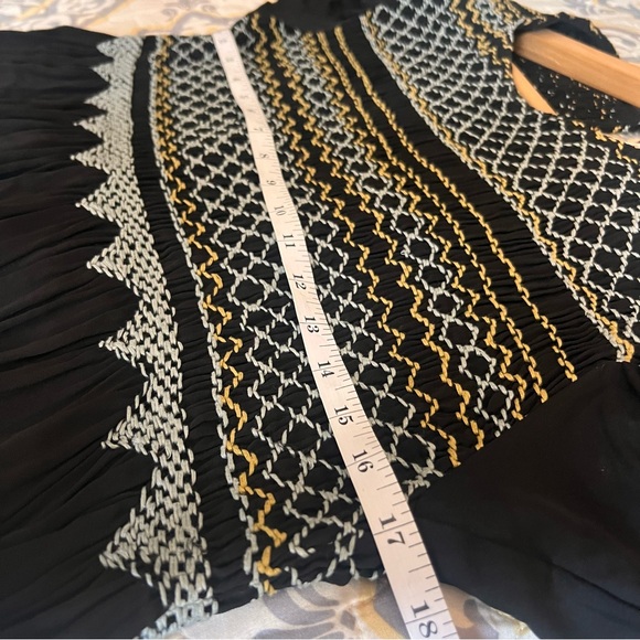 FREE PEOPLE Black Late Night Picnic
Embroidered Smock Mini Dress, Small - Picture 10 of 11